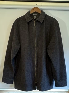 Brandini Gray 100% Wool Jacket Mens XL Full Zip Classic Neutral Versatile - Picture 1 of 5