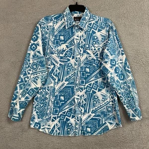 VTG 90s Panhandle Slim Western Shirt Mens Large Aztec All Over Print Lightweight - Picture 1 of 24