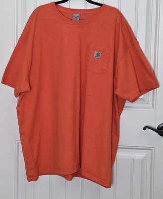 Carhartt Force Pocket T-Shirt Mens 3XL Orange Relaxed Fit Workwear Short Sleeve - Image 1 of 4