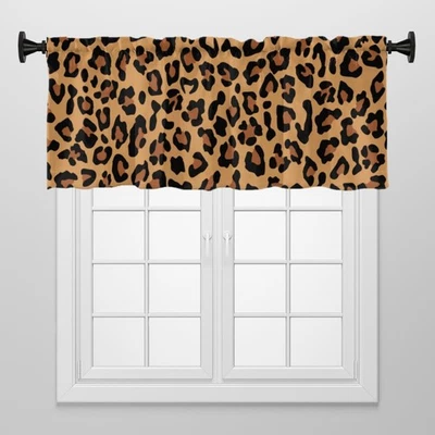 Cenefas de Cortina para Ventanas Marrón-Negro Leopardo Spot Rod Bolsillo Ventana Valan... Foto 1 de 4