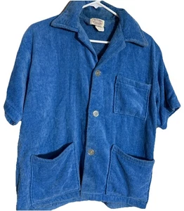 Bolsillos de playa de tela de rizo azul medio Sea Island vintage años 50 o 60 para hombre - Imagen 1 de 5