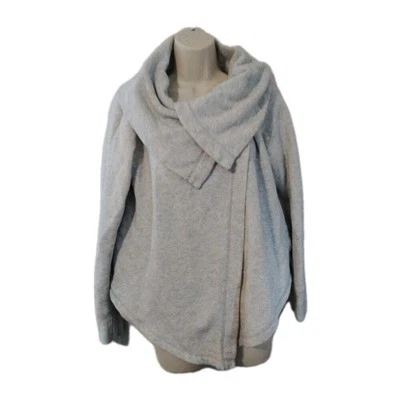 Z by Zella Women's Snap Front Jacket Size M Gray Wrap Collar Thumb Holes Cozy - Image 1 of 4