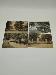 Set di 4 cartoline d'epoca Pana Illinois Mitchell Park Schuyler Bridge Ephemera - Foto 1 di 9