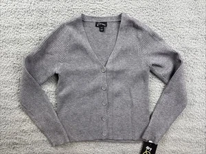 Art Class Girl's Size Medium (8) Ribbed Cardigan Sweater Gray - Picture 1 of 9