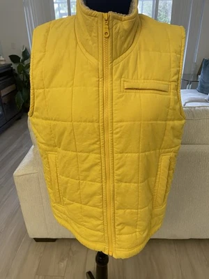 Nordstrom Mujer Talla S- Chaleco Acolchado Amarillo Cremallera Completa-Imitación Forrado Sherpa Usado en Excelente Condición Foto 1 de 4
