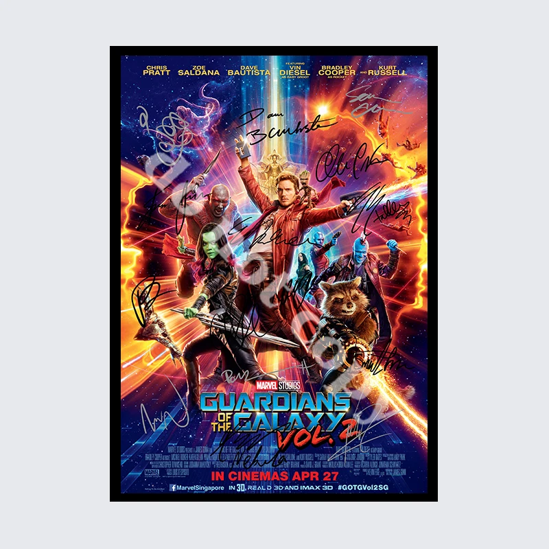 GUARDIANS OF THE GALAXY VOL. 2 MOVIE CAST SIGNED AUTOGRAPH POSTER PRINT A5 A4 A3 - Image 1 of 1