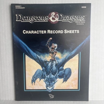 Original TSR Basic D&D Character Record Sheets VG - Image 1 of 4