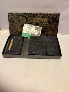 Cartera y llavero vintage Vitron triple en caja juego de 2 piezas imitación elefante - Imagen 1 de 8