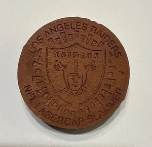 Vintage Los Angeles Raiders NFL Football Wood Pog Slammer Lasercaps 90s - Picture 1 of 5