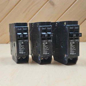3 Breakers Eaton BD2020 BRD & A 120/240 V HACR Type 2 Pole  Circuit Breakers - Picture 1 of 6