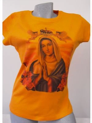 ORIGINAL ROADBREAKER STYLE Frauen T Shirt in Orange mit einem Madonna Motiv