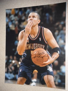 NEW JERSEY NETS JASON KIDD SIGNED FREE THROW 16X20 - Picture 1 of 1