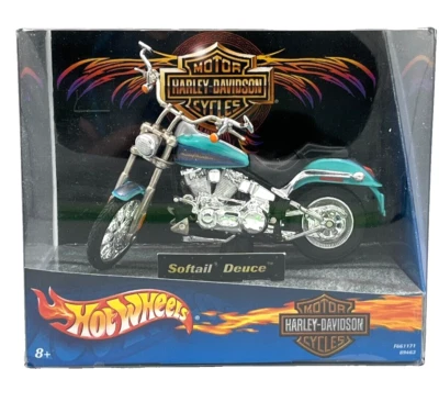 Vintage Hot Wheels Harley Davidson SOFTAIL DEUCE 1:18 Scale Diecast NIB 2001 - Image 1 of 4