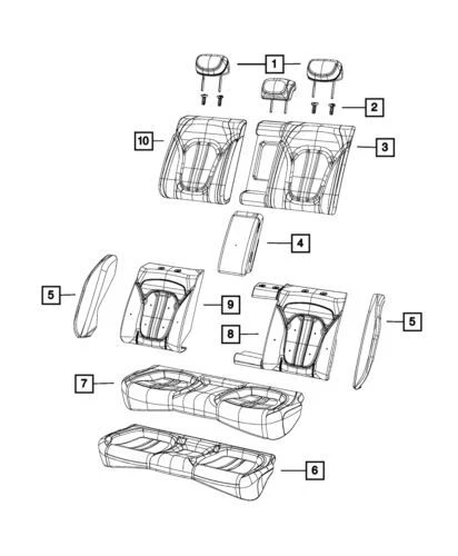 Cubierta trasera asiento interior trasero original Mopar 2016-2017 Chrysler 200 6AE90LK5AC Foto 1 de 1