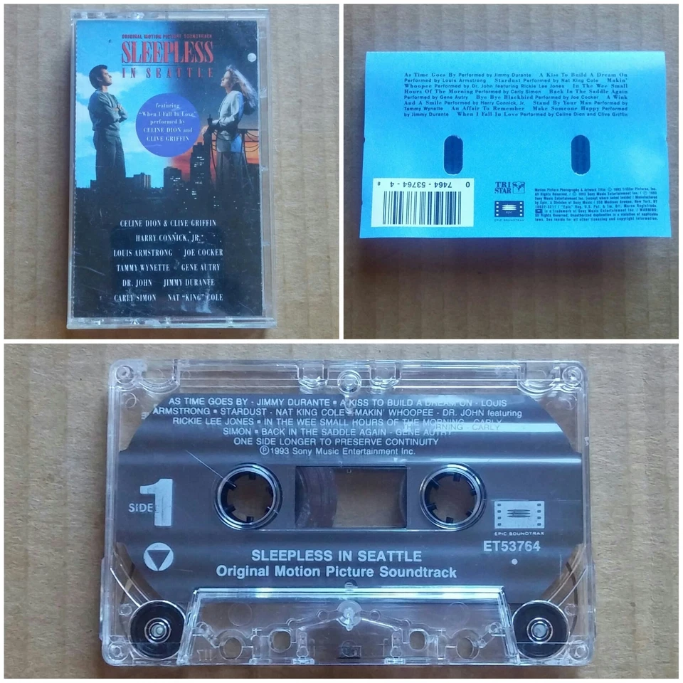SLEEPLESS IN SEATTLE Soundtrack CASSETTE TAPE Louis Armstrong Joe Cocker 1993 - Image 1 of 1