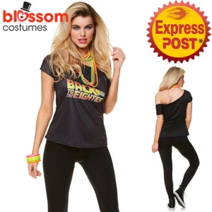 CA994 80s Back To Future T-Shirt Top Celebrity Pop Diva Madonna Rock Costume - Picture 1 of 5