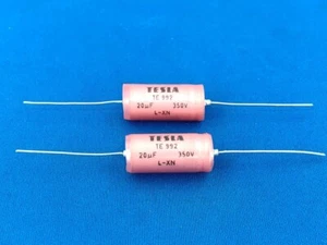 1 x 20uF 350V TESLA TE992 TESTED CAPACITOR Axial Foil Electrolytic NEW - Picture 1 of 1