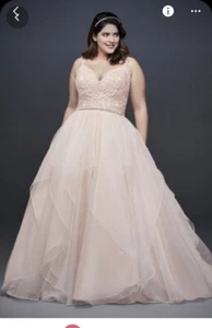 NWT Blush Princess Wedding dress David’s bridal size 24w - Picture 1 of 4