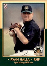 1998 Lynchburg Hillcats Q-Cards 8 Ryan Halla Del Rio Texas Birmingham Alabama