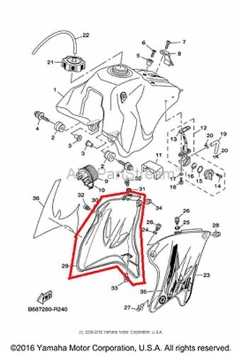 NEW OEM YAMAHA TTR230 TTR 230 RIGHT SIDE AIR SCOOP COVER BLUE Foto 1 de 1