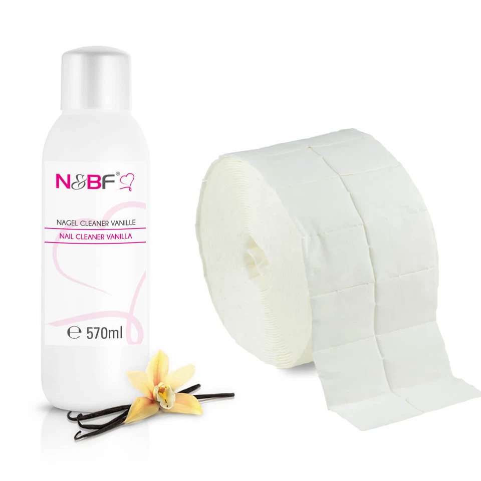 NAILS & BEAUTY FACTORY Nagel Cleaner mit Duft 570ml Schwitzschichtentferner Entfetter + 1000 Zelletten
