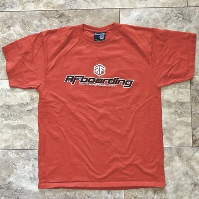 Camiseta de Embarque Factor de Riesgo De Colección RFBboarding Naranja Quemado Talla L Calce Ajustado Rara Foto 1 de 4