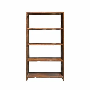 Rustic Raw Old Wood Open Shelf Brown Bookcase Display Cabinet cs6932 - Picture 1 of 6