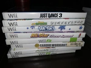 Lote de Juegos Nintendo Wii 8 Paquete All Star Cheer Deca Just Dance Wii Fit - Imagen 1 de 1
