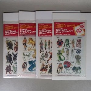 Dungeons & Dragons Rub Down Transfers Series II Red 1980s Rare Full Lot 1600 1-4 - Picture 1 of 9