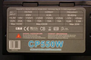 Inter-Tech Combat Power CP 550W ATX Netzteil 550 Watt #27979 - Afbeelding 1 van 1