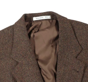 Blazer de lana tweed espiga marrón para hombre 42R Hugo Boss Alexander's of Scotland - Imagen 1 de 14