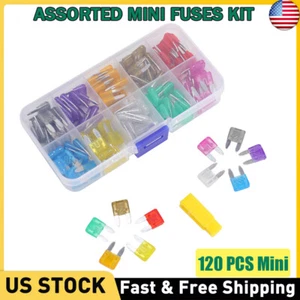 120Pcs 2A-35A Assortment Low Profile Micro Mini Blade Fuse Set Kit Car Truck - Picture 1 of 13