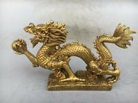 Chinese Perfect auspicious Brass Leopard Cheetah Animal Statue