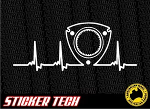 ROTARY ROTOR HEART PULSE STICKER DECAL SUITS MAZDA R100 RX2 RX3 RX4 RX7 RX8 - Picture 1 of 2