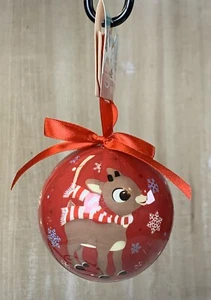 Rudolph The Red-Nosed Reindeer Christmas Holiday Ball Ornament 3" New Red - Picture 1 of 2
