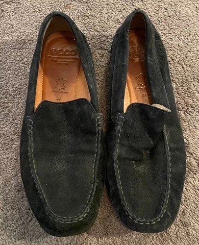 Mocassini da uomo neri Ecco pelle scamosciata taglia 44