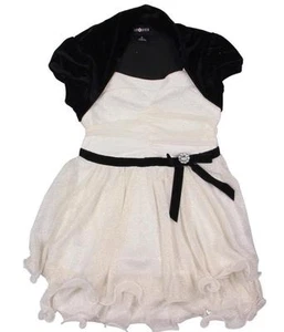 AMY BYER NWT TODDLERS GIRLS WHITE BLACK SPARKLE Party Style DRESS SZ 5 / 6 NWT - Picture 1 of 2
