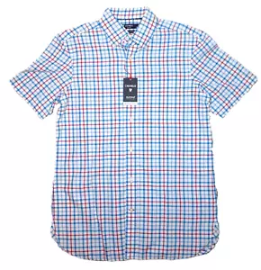 Cremieux Short Sleeve Shirt Small White Check Supima Cotton NWT (DSS522) - Picture 1 of 1
