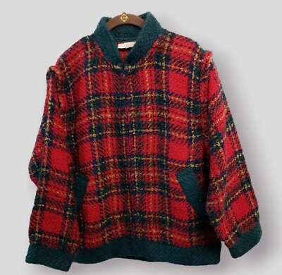 De Colección Boyne Valley Weavers Convertible Chaqueta Chaleco Mezcla Lana Tartán Cuadros Pequeño Foto 1 de 4