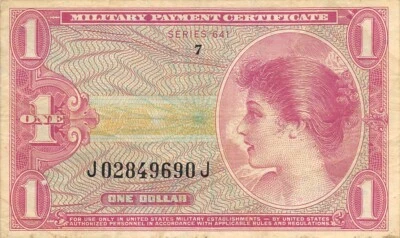 USA / MPC  $1  1964  Series  641  Plate # 7  Circulated Banknote Mtop - Image 1 of 2