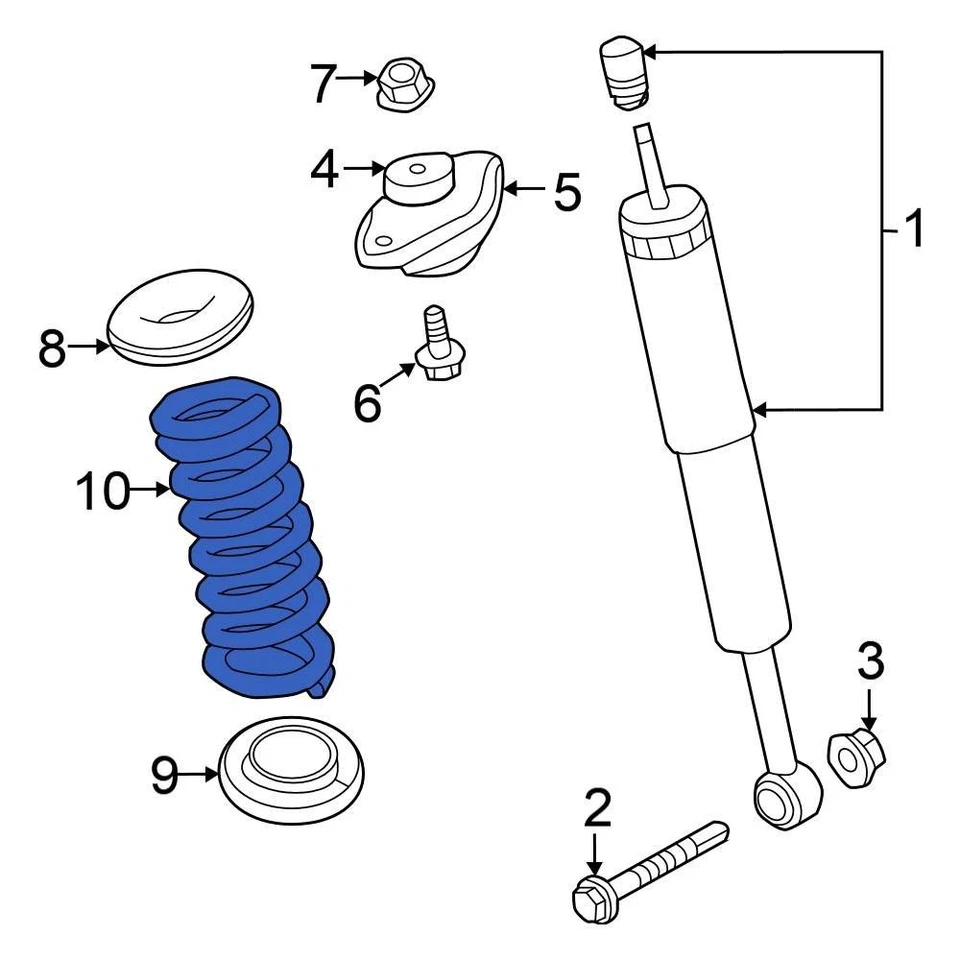 For Chrysler 300 2012-2023 Chrysler 68083431AB Rear Coil Spring - Imagem 1 de 1