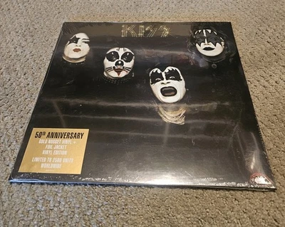 KISS DUBUT 50TH ANNIVERSARY GOLD NUGGET VINYL BRAND NEW SEALED - Image 1 of 3