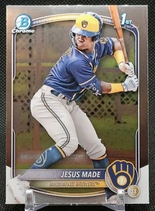 Jesus Made 1st 2025 Bowman Chrome #BCP-50 Milwaukee Brewers  - Imagen 1 de 8
