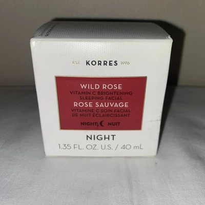 Korres WILD ROSE NIGHT Vitamin C Brightening Sleeping Facial 1.35 oz~NEW IN BOX - Image 1 of 2