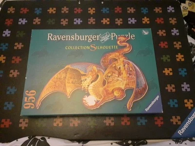 🧩 Fire Dragon Collection Silhouette 956  Shaped Puzzle 1 piece missing Complete - Image 1 of 4