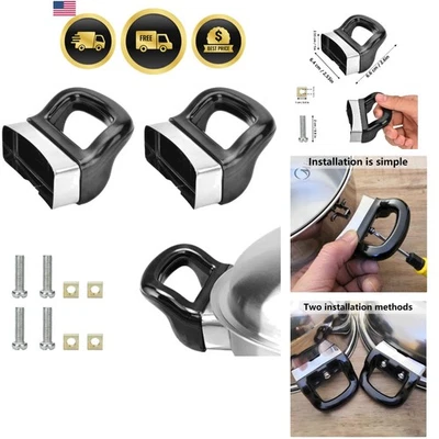 2 Pcs Pot Short Side Handles Replacement Pot Metal Handle Universal Pan Side ... - Image 1 of 4