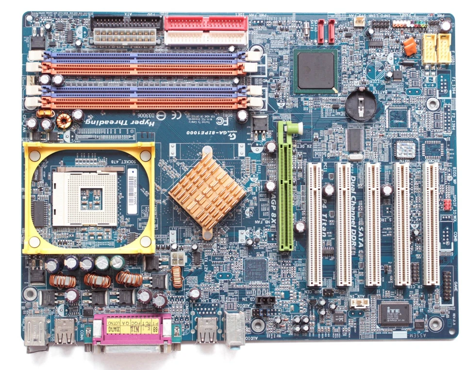 Socket 478 motherboard - GIGABYTE GA-8IPE1000 - P4 Titan - TESTED - Image 1 of 2