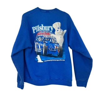 Sudadera Pillsbury Doughboy Vintage Racing Azul Cuello Redondo Unisex Talla Grande - Imagen 1 de 6