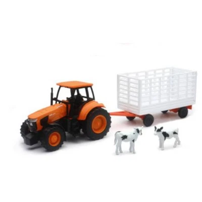 New Ray 1/32 Plastic Kubota M5-111 Tractor with Hay Wagon AS-05685 SS-05685C - Image 1 of 2