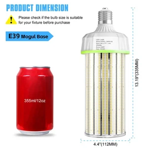 LED Corn Bulb Light 200W E39 Base Warehouse High Bay Street Area Lighting 5000K - Picture 1 of 16